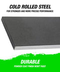 Close-up of 24 Inch Straight Edge For Machinists And Automotive Inspections Precision Ground To Point Zero Zero One Inch Cold Rolled Steel Tool with powder coat finish