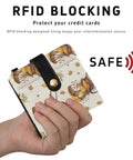 Totally Clutch Vintage Rickshaw Bifold Wallet For Women Featuring Autumn Leaves Motif held in hand with RFID blocking feature.