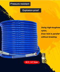 Coiled Blue Airless Paint Spray Hose With Flexible Fiber Tube 65 Ft Long For Paint Sprayers Lightweight And Durable for Painting