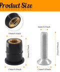 Product size of 12 Pairs M6 Rubber Well Nuts Neoprene Expansion Kit with Brass Nuts and Stainless Steel Pozi Screws for Universal Motorcycle Fasteners.