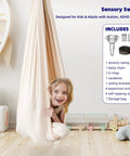 Child in Kids Sensory Swing Chair For Indoor And Outdoor Chill, Cuddle Hammock Therapy Seat For Autistic ADHD And Sensory Integration