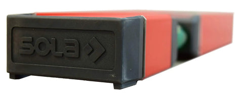 Big Red Aluminum Box Beam Level 24 Inch With Three 60 Percent Magnified Vials, Luminous Backing For Low Light Visibility, Shock Absorbing End Caps, Anti Slip Grip, Extra Strong Profile For Maximum Durability