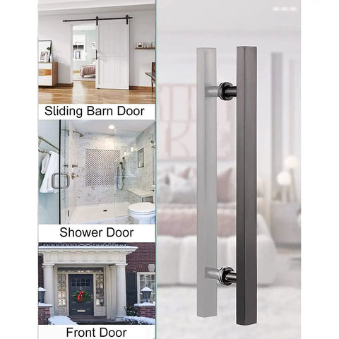 Rock Solid And Built Tough Heavy Duty Commercial Door Pull Handles In 304 Stainless Steel Double Sided Entry Door Hardware For Wood Steel Aluminum Glass Barn Doors With A Smooth Protective Coating At 90 By 120 Centimeters