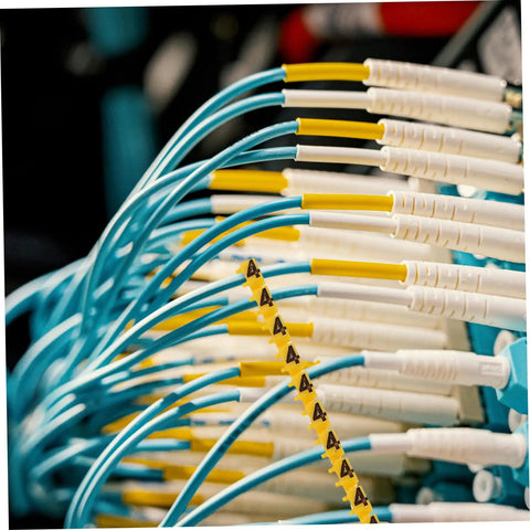 Gotta Keep Your Desk Or Garage Slick With These 150 Piece Digital Number Wire Label Tubes Great For Cable Id Marks And Straight Up Effortless Cord Management That Actually Works Wonders. Close-up of labeled cables with digital number tubes.