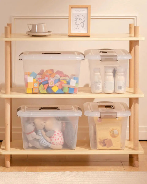 4 Pack 6 Qt Clear Storage Bins With Lids And Grey Handles Stackable Plastic Bins For Organizing Toys Pantry Kitchen Garage Closet