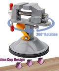 Mini Bench Vise With 360 Degree Swivel Suction Base Small Table Clamp Workbench Vise for jewelry making and DIY crafts.