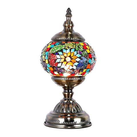 Turkish Mosaic Glass Decorative Table Lamp Handcrafted Night Light With Multicolor Beads Moroccan Lantern Inspired Home Decor