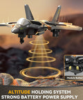 Foam Remote Control Airplane With Light For Kids And Grownups 360 Degree Flip Fighter Jet in flight simulation outdoors