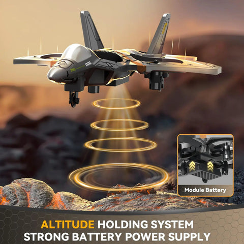 Foam Remote Control Airplane With Light For Kids And Grownups 360 Degree Flip Fighter Jet in flight simulation outdoors