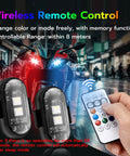 4 Pack Wireless Rechargeable Magnetic LED Strobe Lights With Remote Control 8 Color USB Waterproof on road with motorcycle