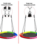 Ultra Strong Saucer Swing 40 Inch For Backyard Fun, 900D Oxford Waterproof Seat showing double and single rope options