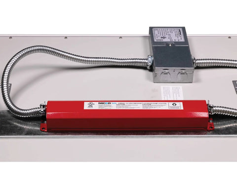 8W LED Emergency Battery Backup Driver Universal 120 To 277V Input With 6V 4000mAh NiCad Battery in red for plenum and damp locations