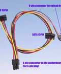 ATX 6 Pin To Dual SATA Power Adapter Cable 19.6 In Long One To Two SATA Power Splitter For HDD SSD And Optical Drive PC Build Extension Juiced Up Power Port Expansion, 2 SATA ports