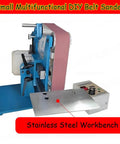 Heavy Duty Electric Belt Sander And Bench Sander With Sanding Belts For Serious Wood And Metal Jobs Kicks Ass With 1100W grinding machine with stainless steel workbench.