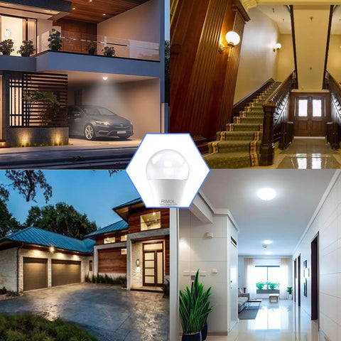 Radar Motion Sensor Outdoor LED Bulbs 12W 100W Equivalent A19 Daylight Easy Install Motion Detector For Outside Porch Garage E26 Base 2 Pack in home and stair lighting