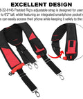 48-22-8145 Heavy Duty Padded Suspension Rig Replacement Backing for tool belts, featuring adjustable straps and smartphone pocket.
