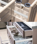 Premium Nine Inch Plastic Drawer Slides, Four Pack Side Mounted Guide Rails With Screws, for kitchen cabinet storage.