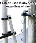 Heavy Duty Reusable Ratchet Cable Ties Set 12 And 20 Inch Adjustable Locking Ties with strap lock on wood and metal poles