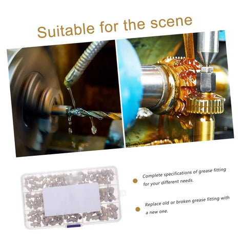 Copper Grease Nipples Assortment Kit for Pneumatic Fittings and Automotive Use with M8 M10 Copper Fittings