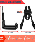 Heavy Duty Garage Hooks 4 Pack Wall Mount Tool Organizer for Ladders Garden Tools Bikes Strong Steel Utility Hooks