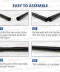 Assembly instructions for Adjustable Portable Tent Poles 74.8 Inches Beefy Rustproof Thickened Iron Stakes step by step.