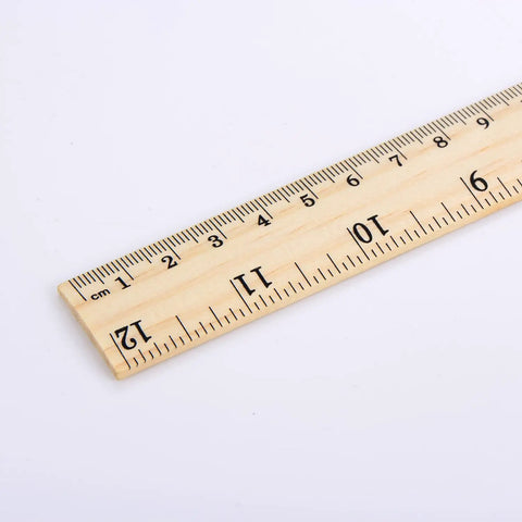 Wooden Ruler Set 12 Pack Dual Scale 12 Inch And 30 Cm For Students And School Use Durable Hardwood With Smooth Finish close-up
