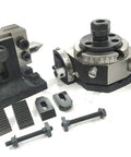 3 Inch Tilting Rotary Milling Indexing Table With M6 Clamp Kit, ER Collet Adapters, ER16 Collet Adapter, And Tailstock.
