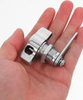 Keyless Cam Lock No Key Needed For Cabinet Doors And Mailboxes With Strong Zinc Alloy Construction shown in hand for scale