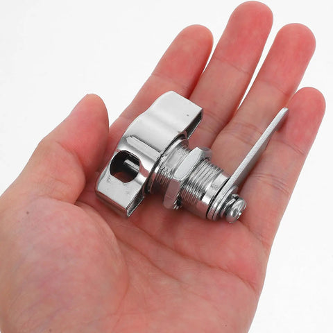 Keyless Cam Lock No Key Needed For Cabinet Doors And Mailboxes With Strong Zinc Alloy Construction shown in hand for scale