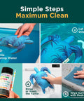 Hot Tub Scum Absorber Turtle 2 Pack Floating Spa Sponge in use for removing oils and foam from water surface.