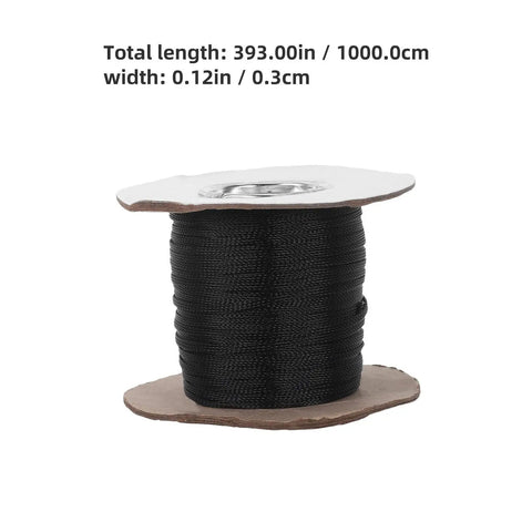Flame Retardant Braided Cable Sleeve For Power Cords And Data Cables Breathable Mesh Wire Protector Tube on spool, 393.00in length.