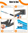 Step-by-step guide showing Bike Internal Cable Routing Tool Kit With Hydraulic Hose Cutter for DIY setup on a bike frame