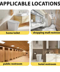 Image showing locations for Heavy Duty Portable Toilet Dolly Lift And Installation Jack For Easy Moving Positioning in home, shopping mall, public, and hotel restrooms.