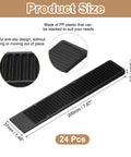 24 Pack Composite Leveling Shims And Wedges, 7.87 Inch Black Plastic Shims shown with dimensions and non-slip texture