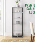 Sliding Glass Door Ratchet Lock With Chrome Finish For Cabinets And Display Showcases on black glass cabinet