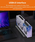 Next Level EGPU Enclosure Thunderbolt 3 Usb4 0 40Gbps External Graphics Dock with USB4.0 interface next to a sleek laptop.