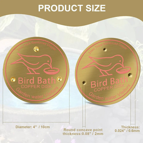 4 Piece Pure Copper Disks For Bird Baths 4 Inch Surface Protectors product size details and dimensions