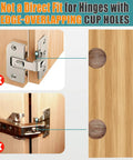 Heavy Duty Corner Cabinet Hinges 4 Pack Featuring 135 Degree Lazy Susan Bifold Hardware not fitting edge-overlapping cup holes