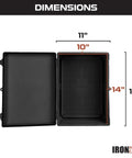Durable Outdoor Junction Box 15x11 Inches Waterproof IP65 Black Weatherproof Electrical Enclosure For Wires And Cables Heavy Duty Plastic Box Ideal For Outdoor Electrical Projects, open dimensions view