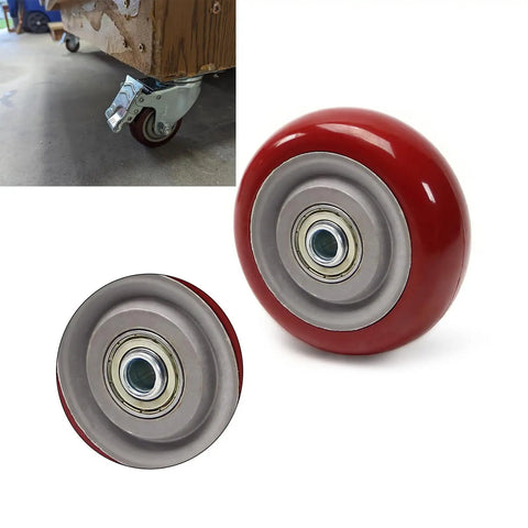 Red 3 Inch Caster Wheels Set 4 Pack Beefed Up Heavy Duty Plate Mount Replacement For Carts Shelves And Platforms Up To 264 Lbs Each Wheel Double Ball Bearing Smooth Roll