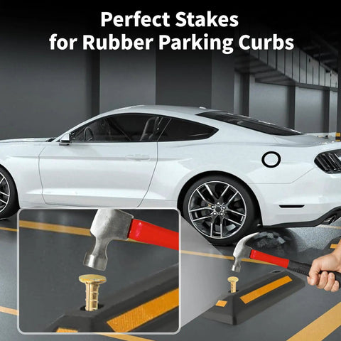 16 Inch Rebar Stakes One Half Inch Diameter Galvanized Steel Ground Anchors Heavy Duty Spikes installation in asphalt for curbs
