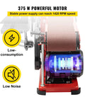 Heavy Duty 375W Bench Belt And Disc Sander Combo For Woodworking Projects highlighting the 375W motor and sanding belt.