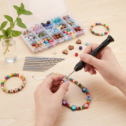 Top Shelf 31 Piece Micro Drill Bit Set With Ergonomic Pin Vise For Tiny Holes In Jewelry Wood Resin And Modeling Projects in use.