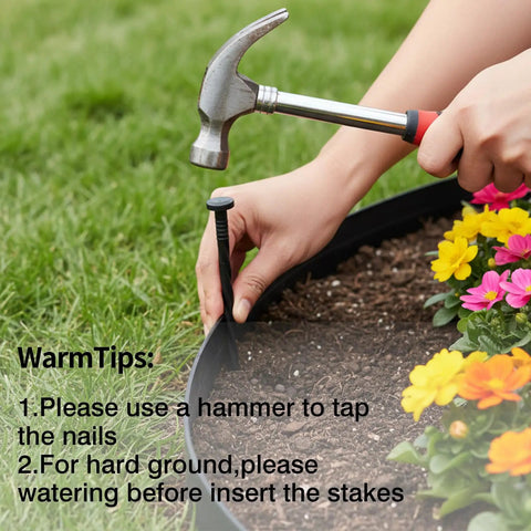 Installing Easy Install Garden Edging Border 50 Ft No Tool Required 2 Inch Flexible Landscape Edging With 48 Stakes Plastic Lawn Border
