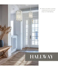 Crystal Chandelier 4-Tier Modern Pendant Light With Polished Chrome Finish For Dining Room, Kitchen Island, Bedroom And Entryway