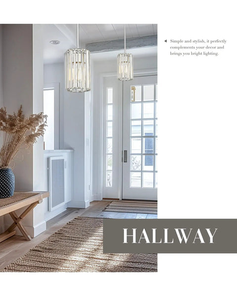 Crystal Chandelier 4-Tier Modern Pendant Light With Polished Chrome Finish For Dining Room, Kitchen Island, Bedroom And Entryway