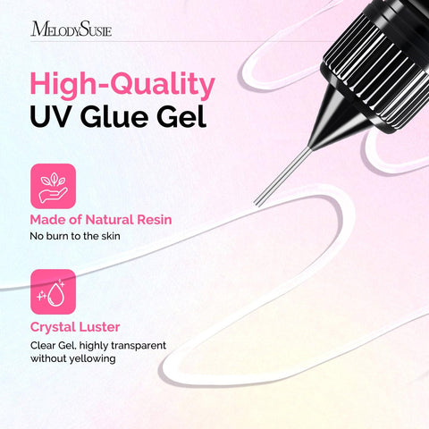 Two Pack Rhinestone Glue For Nails Ultra Strong 3D Gel Nail Art Adhesive For Nail Charms Gems Jewelry Decoration