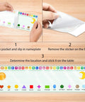 Steps to use 36 Pack Transparent Self-Adhesive Nameplate Pockets For Desks, 18.9 X 4.7 Inches, 7 Mil Thick, Sticky Name Tag Pockets