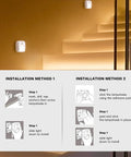 Six Pack Stick On Motion Sensor Lights With Easy Install Warm White LED Night Light installation guide for stairs