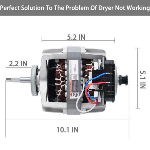 Top Drawer Dryer Drive Motor Replacement Fits Samsung Lineup Heavy Duty DC31 00055G with dimensions and wiring shown.